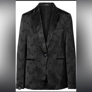 Theory Grinson One-button Floral-jacquard Viscose Blazer